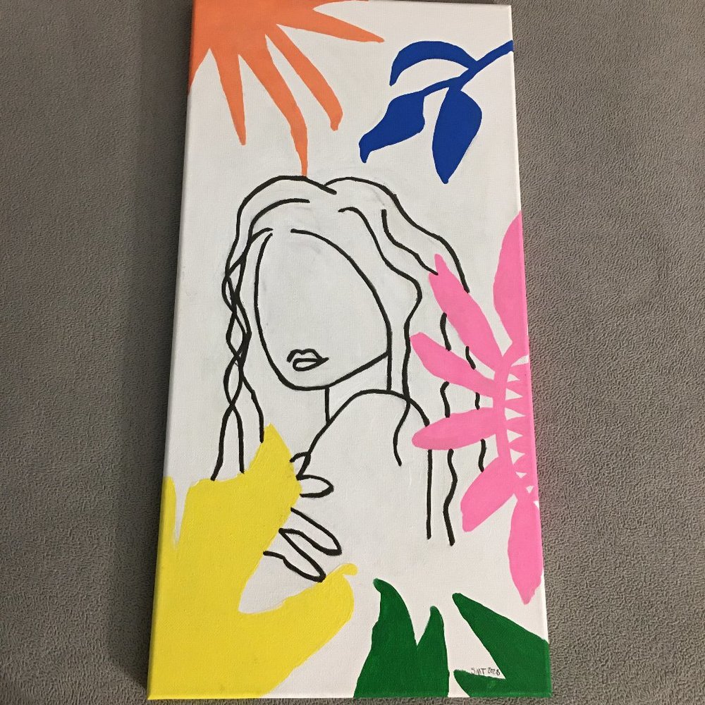 Modern woman painting 10x20